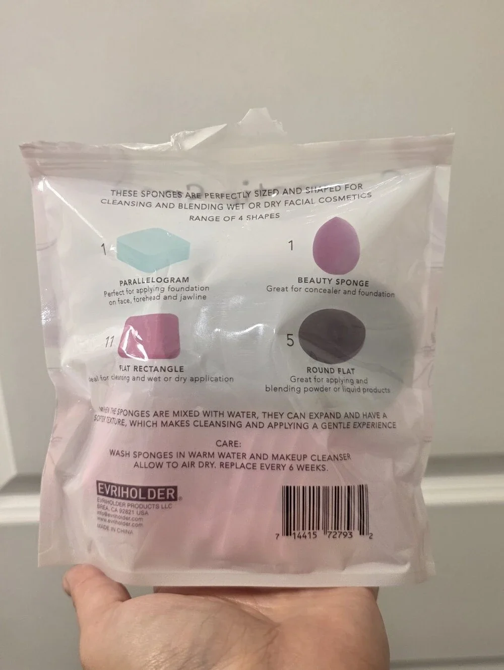 Cosmetic Sponge Assortment - Pink/Blue/Gray Beauty Blenders